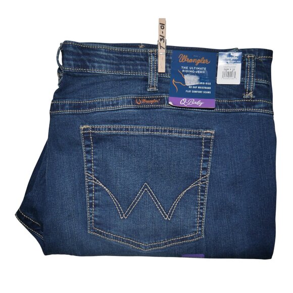 Wrangler Q-Baby Boot Cut Jeans Women's Plus Size 24W x 32 Dark Wash NWT - Picture 7 of 13